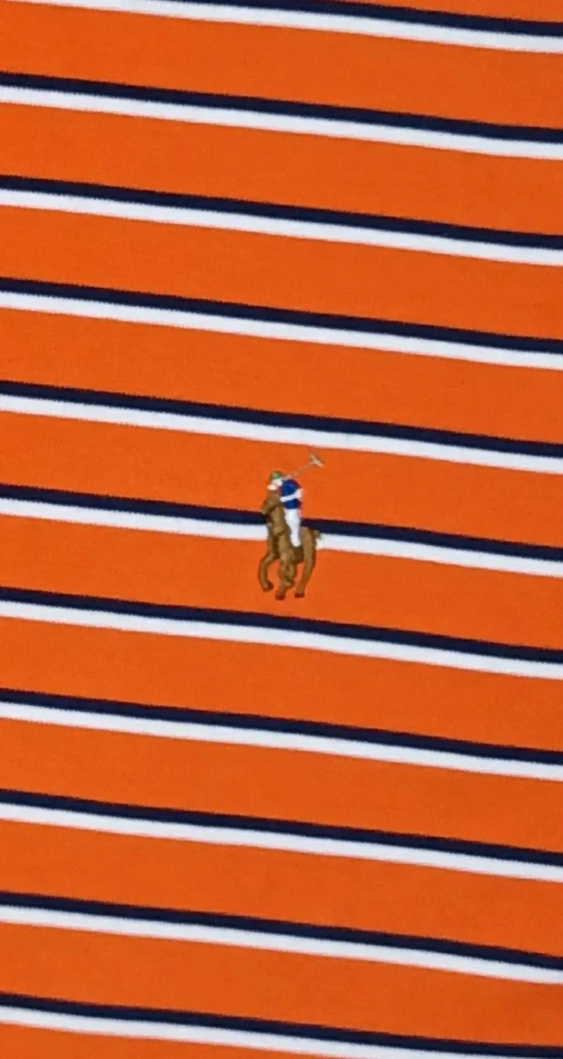 Polo Ralph Lauren Pima Soft Touch orange Rayures bleu blanc Taille XL – photo 8